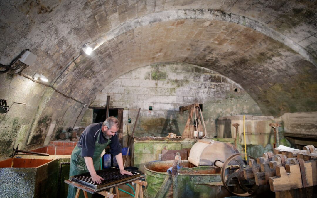 Witnessing historic hand papermaking at the operating seventeenth-century water mill of Moulin du Verger in Puymoyen